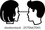 Eye contact Icon - Black Filled Style - Social Anxiety Theme