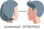 Eye contact Icon - Flat Color Style - Social Anxiety Theme