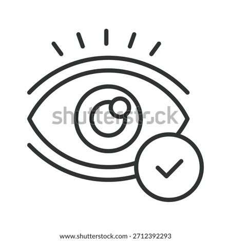 Eye contact icon in line design. eye contact, attention, focus, perception, communication, vision, interaction on white background vector. eye contact editable stroke icon