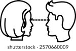 Eye contact Icon - Line Style - Social Anxiety Theme