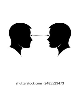Eye Contact Icon. Symbol Communication of Looking Directly into one Another's Eyes - Vector. 