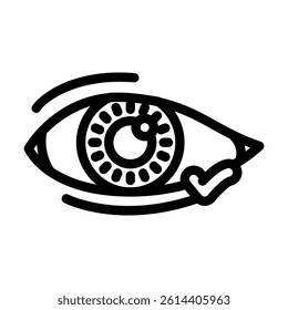 eye contact interview job line icon vector. eye contact interview job sign. isolated contour symbol black illustration