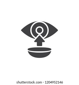 Eye contact lens vector icon. filled flat sign for mobile concept and web design. Ophthalmic lenses simple solid icon. Symbol, logo illustration. Pixel perfect vector graphics
