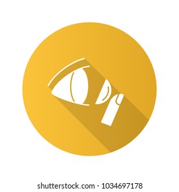 Eye contact lenses flat design long shadow glyph icon. Vector silhouette illustration