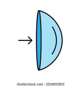 Eye contact lenses removing instruction color icon. Isolated vector illustration