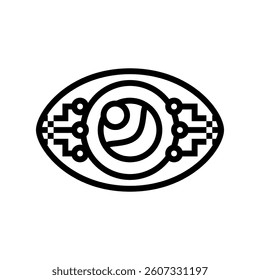eye contact robot sensor social robotics line icon vector. eye contact robot sensor social robotics sign. isolated contour symbol black illustration