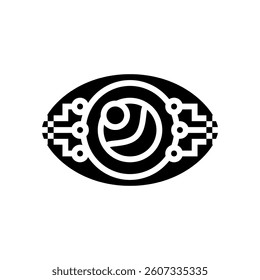 eye contact robot sensor social robotics glyph icon vector. eye contact robot sensor social robotics sign. isolated symbol illustration