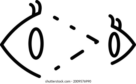 Eye Contact Vector Line Icon Design
