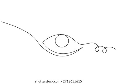 Eye continuous line drawing minimalist illustration on white background