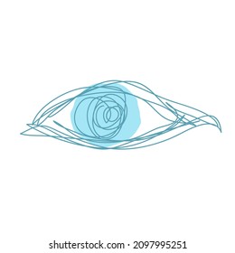 Eye Continuous Line Drawing. Eye One Line Illustration. Minimalist Design Contour Drawing. Vector EPS 10.