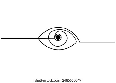 Dibujo continuo de una línea del ojo de la ilustración aislada del Arte vectorial del contorno