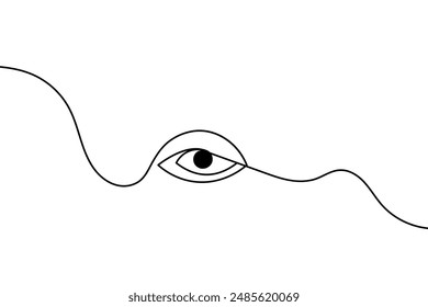 Dibujo continuo de una línea del ojo de la ilustración aislada del Arte vectorial del contorno
