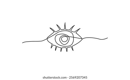eye continuous one line drawing art