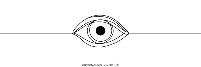 Eye continuous one line drawing. Human eye in simple linear style. Vector illustration.