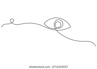 Ilustração minimalista de desenho de uma linha contínua do olho no fundo branco