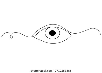 Ilustração minimalista de desenho de uma linha contínua do olho no fundo branco