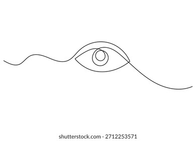 Ojo continuo de una línea de dibujo ilustración minimalista sobre fondo blanco