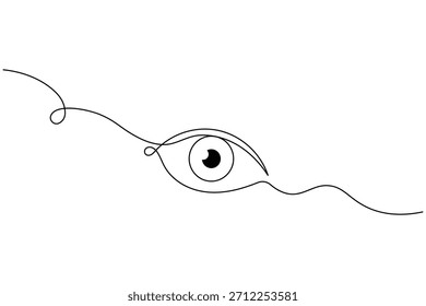 Eye continuous one line drawing minimalist illustration on white background