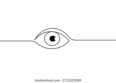 Ojo continuo de una línea de dibujo ilustración minimalista sobre fondo blanco