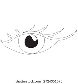 Dibujo de una línea continua de ojo. Ojo humano en estilo lineal simple. Ilustración vectorial.