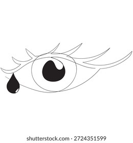 Eye continuous one line drawing. Human eye in simple linear style. Vector illustration.