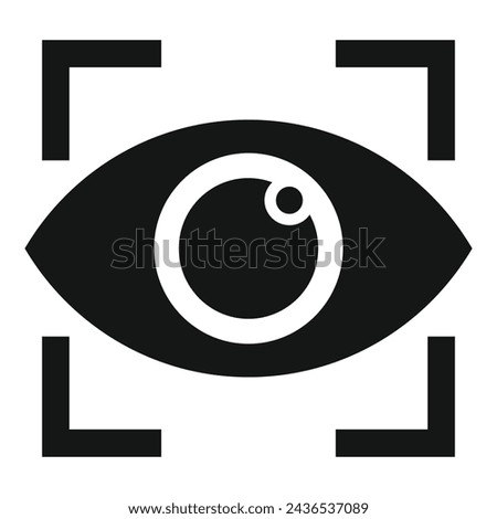 Eye control vr tour icon simple vector. Arrow app. Art education journey