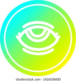 eye with cool gradient finish circular icon with cool gradient finish