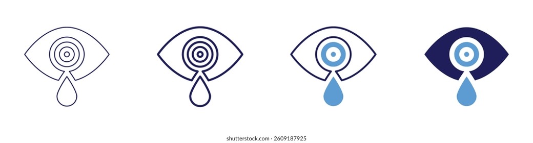 Eye cornea healing time icon in 4 different styles. Thin Line, Line, Bold Line, Duotone. Duotone style. Editable stroke.