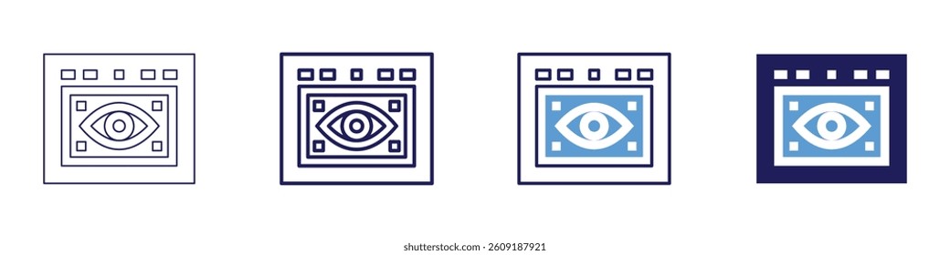 Eye cornea scratch icon in 4 different styles. Thin Line, Line, Bold Line, Duotone. Duotone style. Editable stroke.