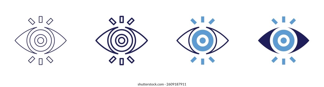 Eye cornea transplant icon in 4 different styles. Thin Line, Line, Bold Line, Duotone. Duotone style. Editable stroke.