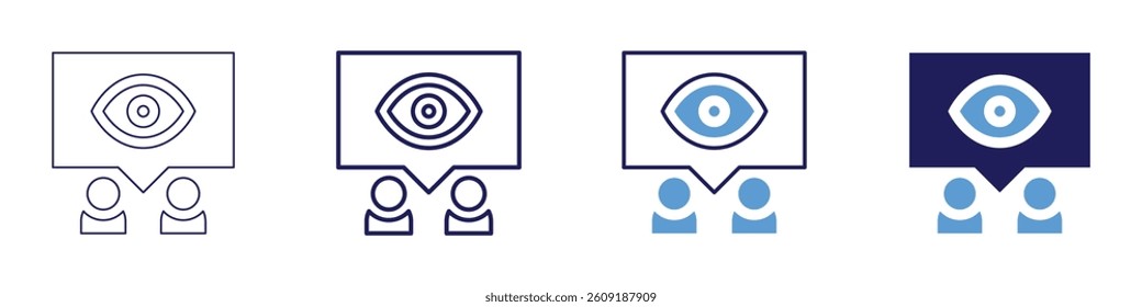 Eye corneal reshaping technique icon in 4 different styles. Thin Line, Line, Bold Line, Duotone. Duotone style. Editable stroke.