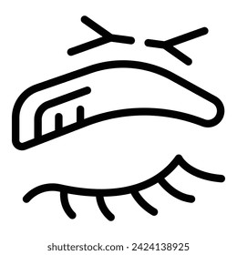 Eye correction icon outline vector. Care face brush. Tattoo lash eye