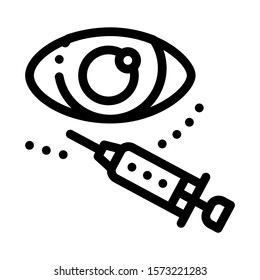 Eye Cosmetology Injection Icon Vector. Outline Eye Cosmetology Injection Sign. Isolated Contour Symbol Illustration