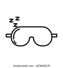 máscara de cobertura ocular con letras de Insomnia z estilo de línea icono de ilustración vectorial