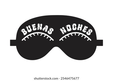 Ilustración vectorial de la máscara de dormir de la cubierta del ojo en el fondo blanco