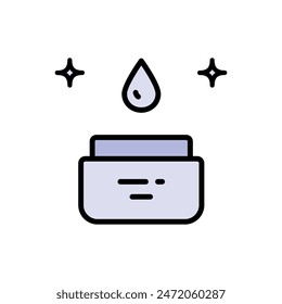 Eye Cream color icon. Eye essence for fine lines and wrinkles. Moisturizer, lotion, essence, serum sign. Simple element from skin care collection. Vector isolated flar drawing.