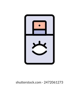 Eye cream for fine lines and wrinkles. Under eye serum for dark circles and puffiness. Simple color icon. Vector isolated flat drawing.