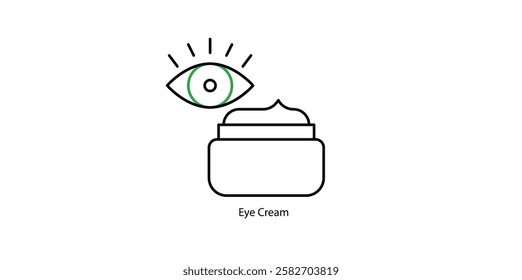 Eye Cream Icon: Skincare Hydration and Anti-Aging Treatment