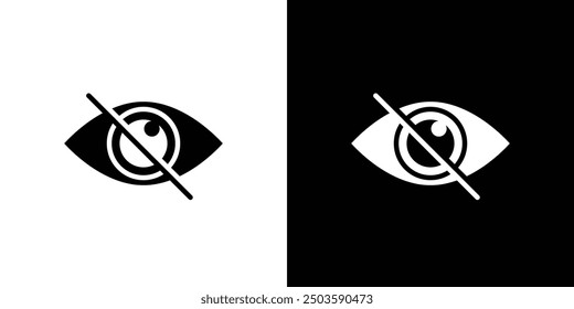 Eye crossed icon Flat vector set outline