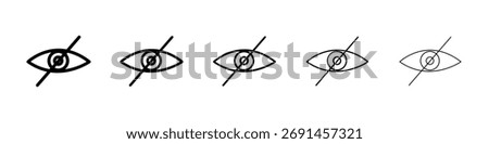 Eye crossed icon for mobile concept and web design.