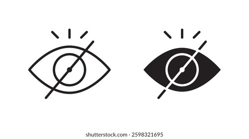 Eye crossed icon outlined icon vector collection.