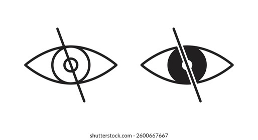 Eye crossed icons graphics set vectors