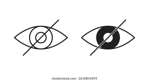 Eye crossed icons. thin line vector icons