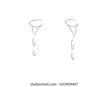 Eye cry black vector on white background
