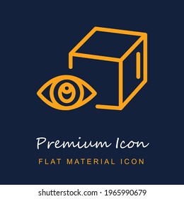 Eye And A Cube premium material ui ux isolated vector icon in navy blue and orange colors svg