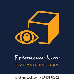 Eye And A Cube premium material ui ux isolated vector icon in navy blue and orange colors svg