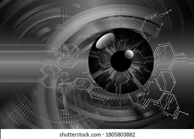 eye cyber circuit future technology concept background
