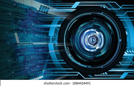 eye cyber circuit future technology concept background