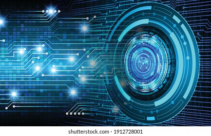 eye cyber circuit future technology concept background