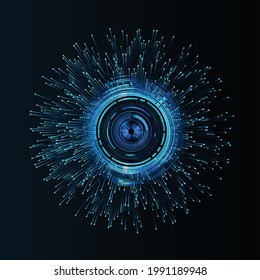 eye cyber circuit future technology concept background